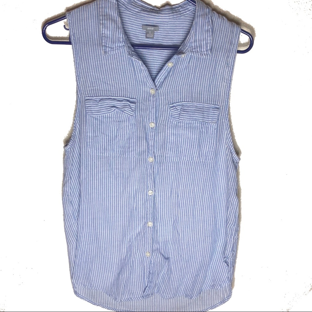 AERIE AEO pinstripe button down tunic tank small
